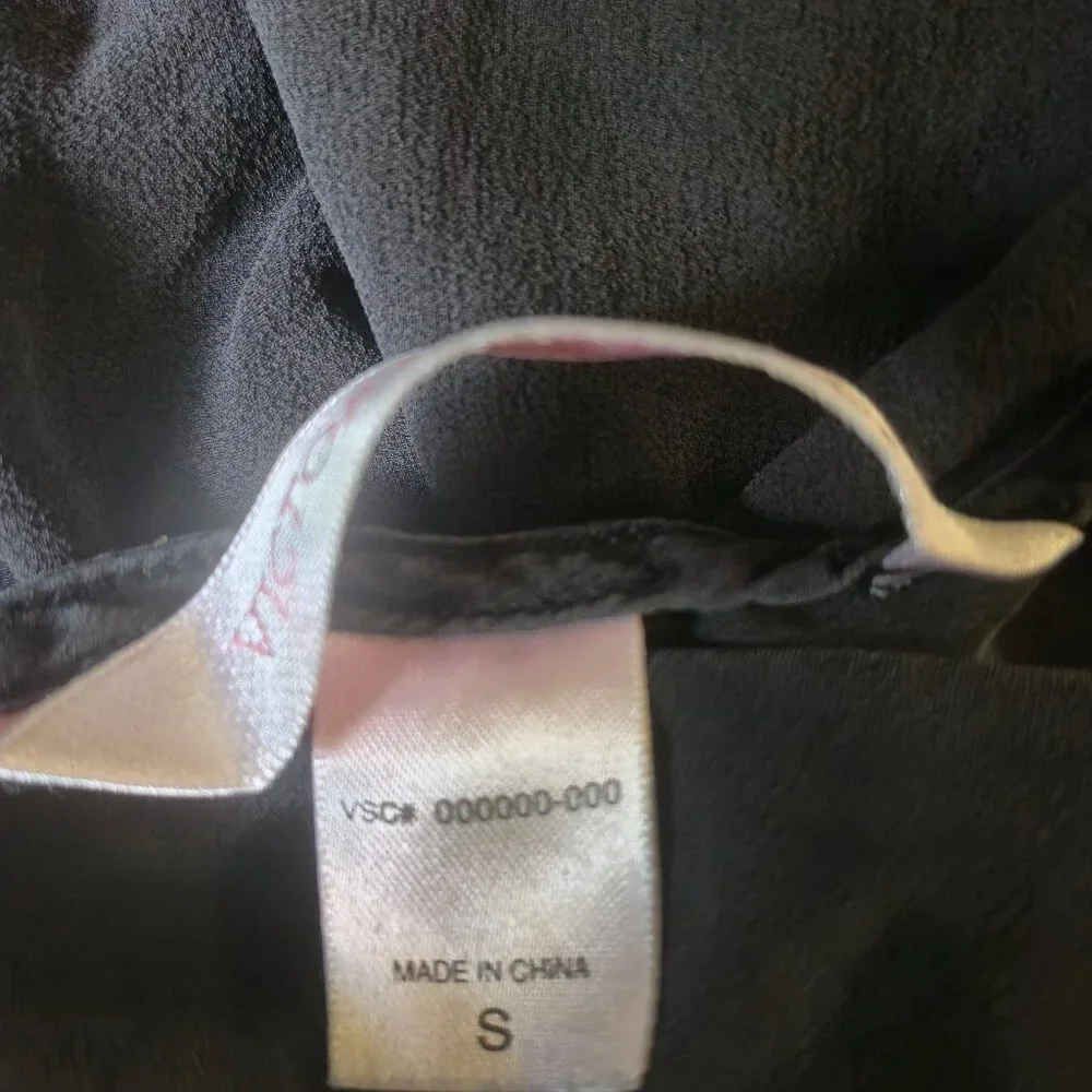 Victoria’s Secret Black Chiffon Floral Slip Chemise – Small, Romantic Y2K Linger - Picture 5 of 9